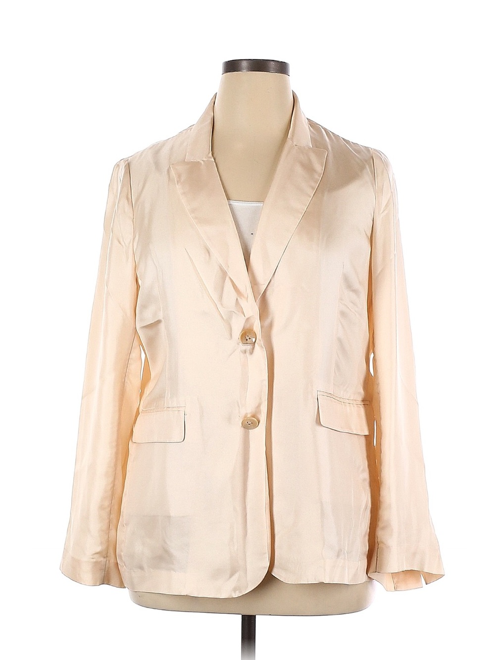 J. Crew Pale Cream Silk-Blend Notch Lapel Blazer